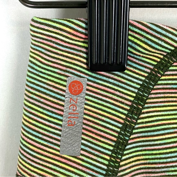 Zella Neon Striped Crop Leggings - Medium - Picture 10 of 13
